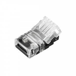 Коннектор HIP-MONO-10-2pin-STW 032214, Одиночный коннектор (без провода) для подключения питания к одноцветным открытым лентам шириной 10 мм. Очистка провода питания (0,34-0,75 мм2) от изоляции не требуется. Материал - прозрачный пластик. Максимальный допустимый ток 3 А, напряжение 3-24 В. Цен
