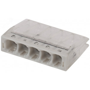 NO-224-37 Клемма СМК компактная с пастой, серия 245, 5 отверстий, 0,5-2,5 мм2 (упак. 100 шт.) Б0043955