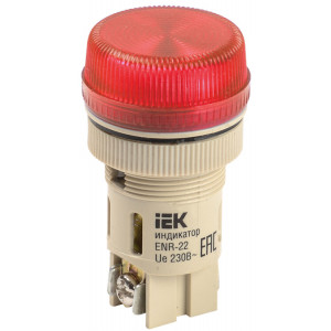 Лампа ENR-22 сигнальная d22мм красный неон/240В цилиндр IEK (кр.10шт) [BLS40-ENR-K04]