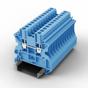 Проходная клемма UUK-4-BE, Проходная клемма, тип фиксации провода: винтовой, номинальное сечение: 4 мм кв., 32A, 1000V, ширина: 6,2 мм, цвет: синий, тип монтажа: DIN35
