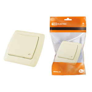 Розетка с крышкой 2П+З 16А 250В IP44 сл. кость "Онега" SQ1805-0048