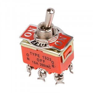 Тумблер 250В 15А (6c) ON-OFF-ON 2п (KN-203) (инд. упак.) 36-4132-1
