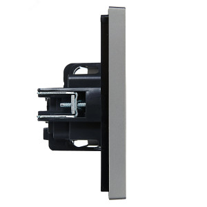 FORTE&PIANO Розетка 1-местная с заземлением с защитными шторками винтовое крепление 16А FP515 сталь IEK FP-R14-16-K46