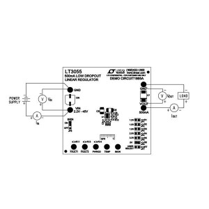 DC1865A, Средства разработки интегральных схем (ИС) управления питанием LT3055EDD Demo Board - 500mA, Linear Reg