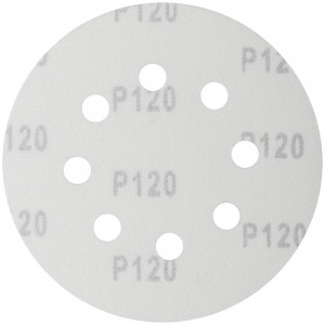 Круги шлифовальные с отверстиями (липучка), алюминий-оксидные, 125 мм, 5 шт Р 120 39666