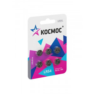 Элемент питания алкалиновый "таблетка" LR54/AG3 для часов (блист.6шт) KOCG10(LR54)BL6