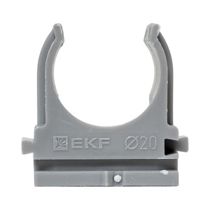 Крепеж-клипса для ручного монтажа d20 мм (10 шт) серая EKF-Plast