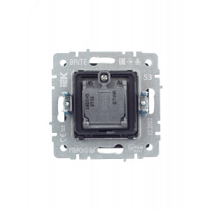 IEK BRITE BASE Графит Розетка двойная TV+SAT РТВ/РСп12-БрГ