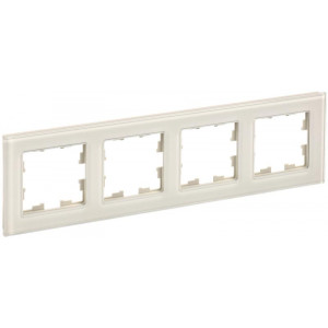 Рамка 4-м BRITE РУ-4-2-БрВа стекло ванильн. BR-M42-G-K10