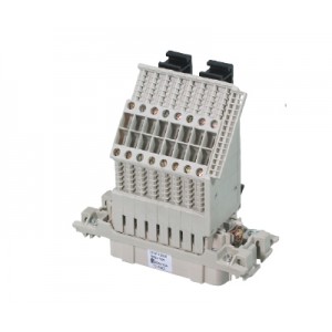 Розеточная контактная вставка Z5.572.5356.0, Розеточная контактная вставка, винтовая фиксация, 24 полюса + PE, типоразмер 24B, 500V, 16A, сечение обслуживаемых проводников 0,5-4 мм кв., тип покрытия контактов: олово, заземление справа, с упорами для защелок, с креплением на DIN рейку