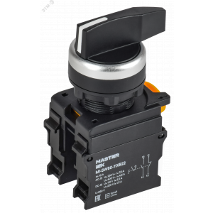 Переключатель 2 полож. 1НО+1НЗ возвратный длин. ручка MASTER IEK MI-SW60-11XB22-3-25-2-K02