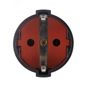 Кабельная розетка рифленая 2П+З 16А 250B черная SQ1806-0212