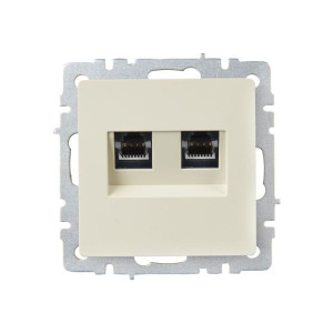 Розетка компьютерная двойная СП RJ45 кат.5E BRITE РК10-2-БрКр беж. BR-K20-1-K10