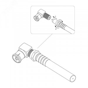 Переходник гнездо F-гнездо TV угловой 05-4312