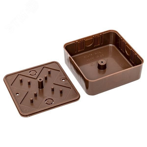 Коробка разветвительная KMP-030-030 (75х75х26) тёмное дерево PRO plc-kmr-030-030-t