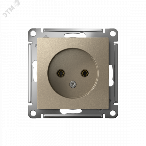 Розетка 1-м СП AtlasDesign 16А IP20 без заземл. без защ. шторок механизм шампань SE ATN000541