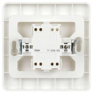 Выключатель 7-104-01 Style двойной, 10А-250В, IP20, СУ, белый1шт Б0060617