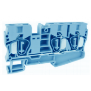 Проходная клемма UJ5-10/1X2(BU), Проходная клемма, 3 точки подключения, тип фиксации провода: пружинный, номинальное сечение: 10 мм кв., 65A, 800V, ширина: 10,2 мм, цвет: синий, тип монтажа: DIN35