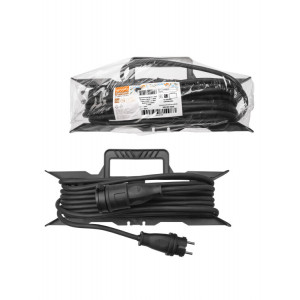 Удлинитель-шнур силовой на рамке, каучук, КГ, IP44, штепс. гнездо с/з, 4000 Вт, 20 м Народный SQ1307-0242