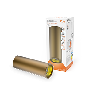 LED светильник накладной 12W (кофе золото) 3000K 79x200мм 1/30 HD002