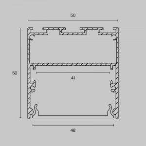 Профиль алюминиевый накладной-подвесной 50х50 Maytoni ALM-5050-S-2M