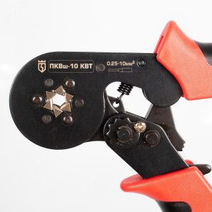 ПКВШ-10, Пресс-клещи для опрессовки изолированных и неизолированных втулочных наконечников сечением 0,25-10 мм2, шестигранный профиль