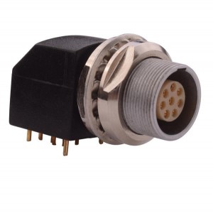 821BR02-213R001, Цилиндрические защелкивающиеся разъемы 1B 2 POS FML PANEL MOUNT RIGHT ANGLE