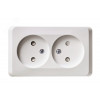 Розетка 2-м ОП Этюд 16А IP20 250В защ. шторки без заземл. бел. SE PA16-006B