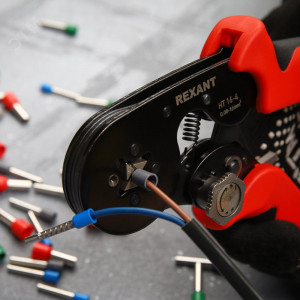 HT-16-4, Кримпер для обжима штыревых наконечников 0.08-16.0 мм2 с регулятором прижимного усилия