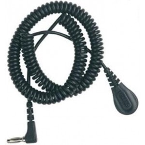 91095, Продукты для антистатического контроля WRIST STRAP COILED 4mm RT ANGL BANANA