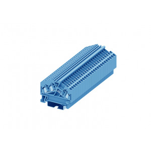 Проходная клемма 225963, Проходная клемма, угловая, 3 точки подключения, тип фиксации провода: пружинный, номинальное сечение: 2,5 мм кв., 24A, 800V, ширина: 5 мм, цвет: синий, тип монтажа: DIN35