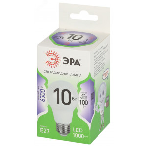 Лампа светодиодная LED 10 Вт 1000Лм 6500К груша холодный E27 220-240В LED A60-10W-865-E27 Green Line Б0067090