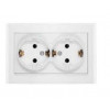 Изображение товара Розетка 2-м СП Бриллиант 16А IP20 с заземл. защ. шторки бел. 7947540