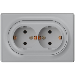 Розетка 2-м СП Florence 16А IP20 с заземл. винт. клеммы сер. 1E10401302 2172836