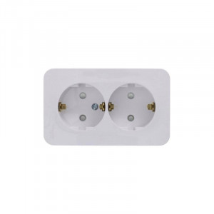 Розетка 2-м ОП Blanca 16А IP20 250В с заземл. защ. шторки с изолир. пластиной бел. SE BLNRA011211