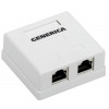 Розетка компьютерная 2-м ОП RJ45 кат.5E FTP CS2-1C5EF-22-G