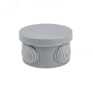 Коробка распаячная КМР-040-038 наружная с крышкой 65х40 4 мембранных ввода IP54 plc-kmr-040-038-r