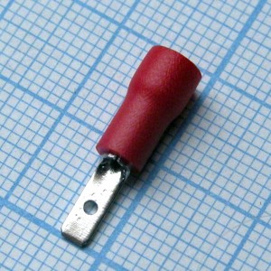 GMDD 1.25-110(8), Наконечник кабельный ножевой (штекер) с изоляцией 0.8х2.8мм, сеч. пров. 0.5-1.5мм2