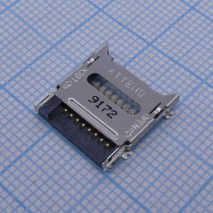 112C-TBAR-R02, MicroSD сокет с крышкой, катушка