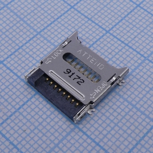 112C-TBAR-R02, MicroSD сокет с крышкой