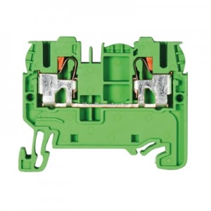 Клемма WTP 2,5/4 GN, Проходная клемма, тип фиксации провода: push in, номинальное сечение: 2,5/4 мм кв., 32A, 800V, ширина: 5 мм, цвет: зеленый, тип монтажа: DIN 35