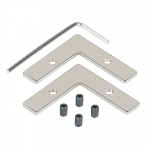 Соединитель профиля FANTOM-W23-90 Set 045165, Угловой коннектор для соединения 2-х отрезков профиля FANTOM-W23, PLINTUS-FANTOM-H35, PLINTUS-FANTOM-H20, WALL-FANTOM-W10, FANTOM-W12-EDGE. Установка в паз на профиле. В комплекте: соединитель - 2 шт., винт - 4 шт., шестигранный ключ - 1 шт. Цена за 1 ком