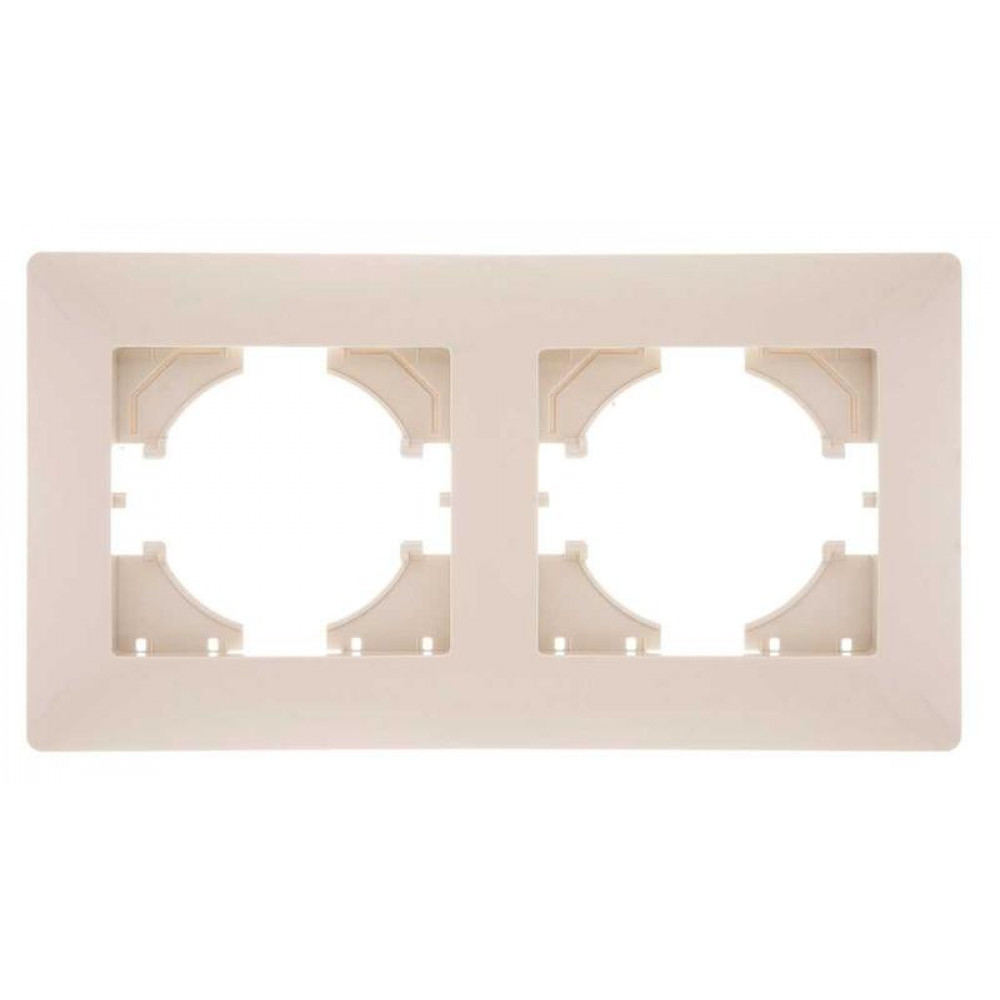 Изображение товара Рамка 2-м Bravo бежевого цвета GUSI С1020-003 для электропроводки