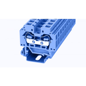 WS10-SD-01P-12-00Z(H), Проходная клемма, тип фиксации провода: пружинный, номинальное сечение: 10 мм кв., 57A, 800V, ширина: 4 мм, цвет: синий, тип монтажа: DIN35