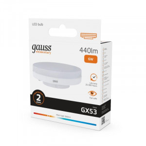 Лампа светодиодная Elementary 6Вт таблетка 3000К тепл. бел. GX53 440лм 83816