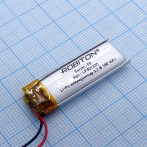 LP501335, Аккумулятор литий-полимерный (Li-Pol) 5*13*35мм, с защитой