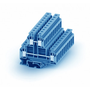 Этажная клемма 310922, Этажная клемма, 2 этажа, тип фиксации провода: винтовой, номинальное сечение: 10 мм кв., 57A, 500V, ширина: 10 мм, цвет: оранжевый, тип монтажа: DIN35