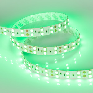 Лента RT 2-5000 24V Green 2x2 (5060, 600 LED, LUX) 011262, Поставка под заказ от 1000 м. Гибкая лента LUX, 2 ряда светодиодов smd 5060, 120шт/м (600шт на 5м), белая плата 15мм, скотч 3М. Цвет ЗЕЛЁНЫЙ. Питание 24V, мощность 28.8 Вт/м (144 Вт на 5м), угол 120°. Размеры 5000х15х2.2мм. Мин.отрезок 50мм, 6 светодиодов