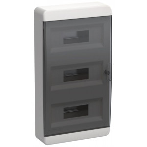 Корпус пластиковый ЩРН-П-36 IP41 черн. прозр. дверь TEKFOR TF5-KP12-N-36-41-K01-K03
