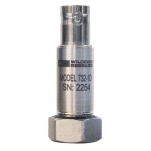 732-1D, Акселерометры Top exit, miniature, high frequency, case isolated, BNC connector, 10 mV/g, 5% sensitivity tolerance